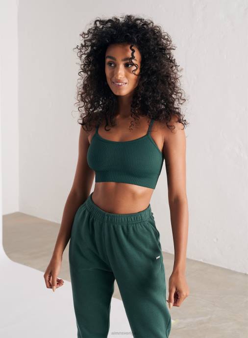 kvinnor AIM'N furugrön bh med ribbad sömlös rem Kläder NBT4178