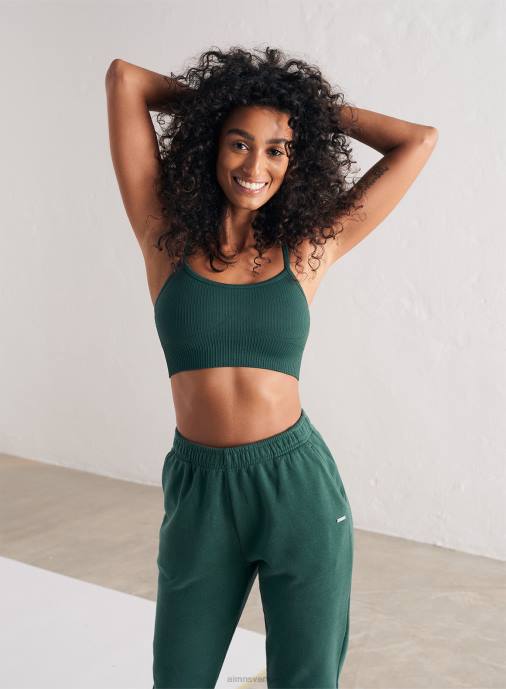 kvinnor AIM'N furugrön bh med ribbad sömlös rem Kläder NBT4178