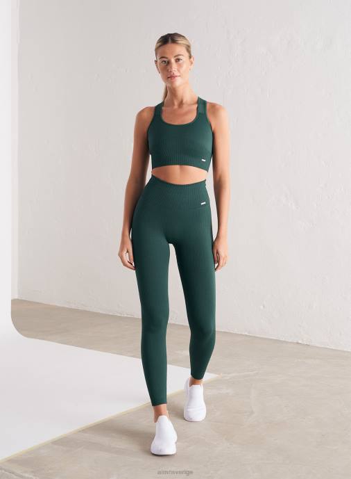 kvinnor AIM'N furugrön ribbad sömlös bh med högt stöd Kläder NBT4209