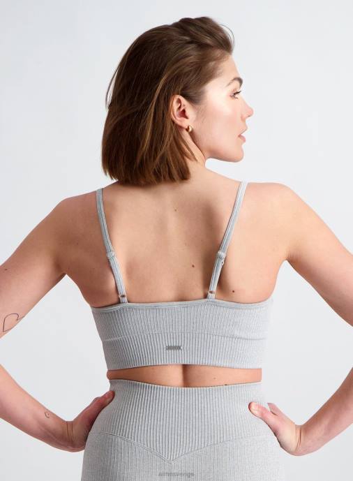 kvinnor AIM'N ljusgrå melerad bh med ribbad sömlös rem Kläder NBT4170