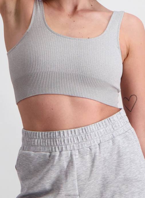 kvinnor AIM'N ljusgrå melerad ribbad sömlös bh Kläder NBT4168