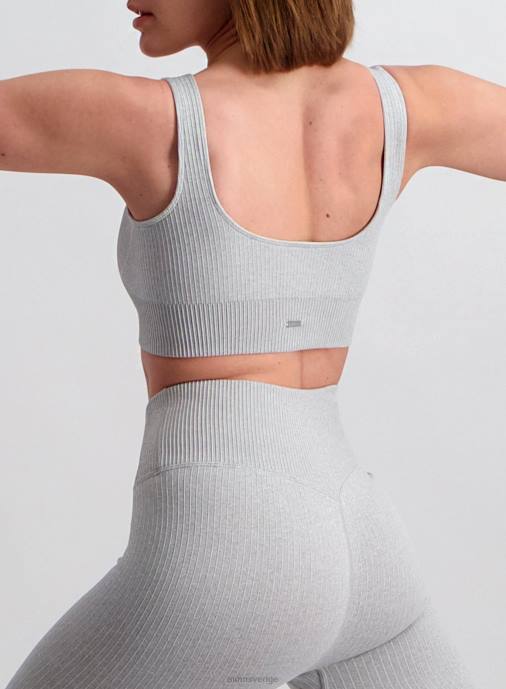 kvinnor AIM'N ljusgrå melerad ribbad sömlös bh Kläder NBT4168