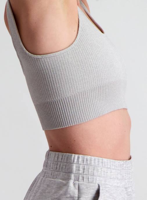 kvinnor AIM'N ljusgrå melerad ribbad sömlös bh Kläder NBT4168