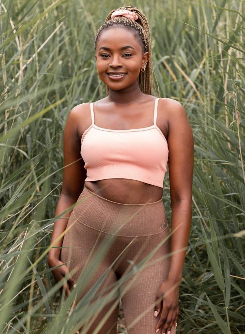 kvinnor AIM'N persika ribbad sömlös bh Kläder NBT4223