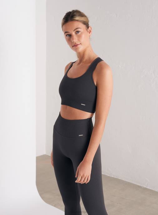 kvinnor AIM'N skugggrå ribbad sömlös bh med högt stöd Kläder NBT4210