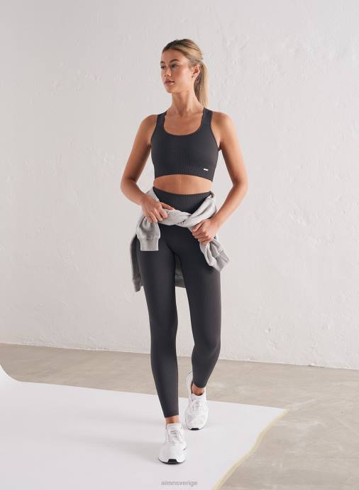 kvinnor AIM'N skugggrå ribbad sömlös bh med högt stöd Kläder NBT4210