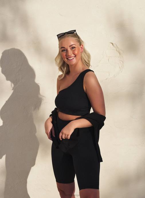 kvinnor AIM'N svart draperad bh med ena axeln Kläder NBT4266