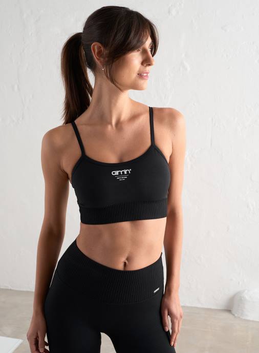 kvinnor AIM'N svart kant obegränsad sömlös bh Kläder NBT4235