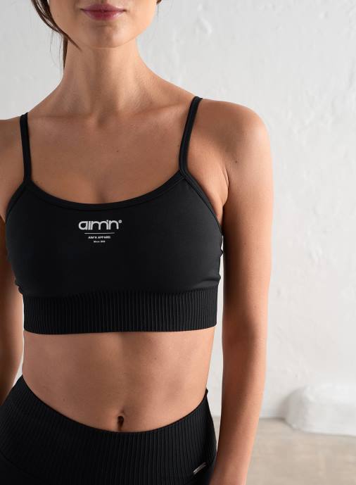 kvinnor AIM'N svart kant obegränsad sömlös bh Kläder NBT4235