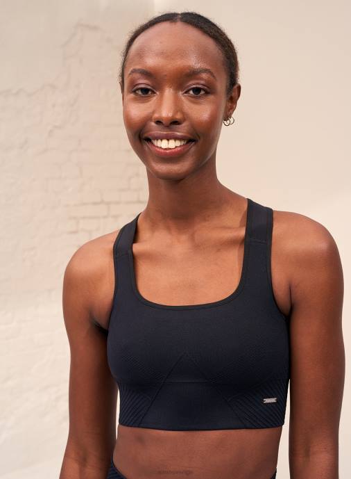 kvinnor AIM'N svart rörelse sömlös bh med högt stöd Kläder NBT4165