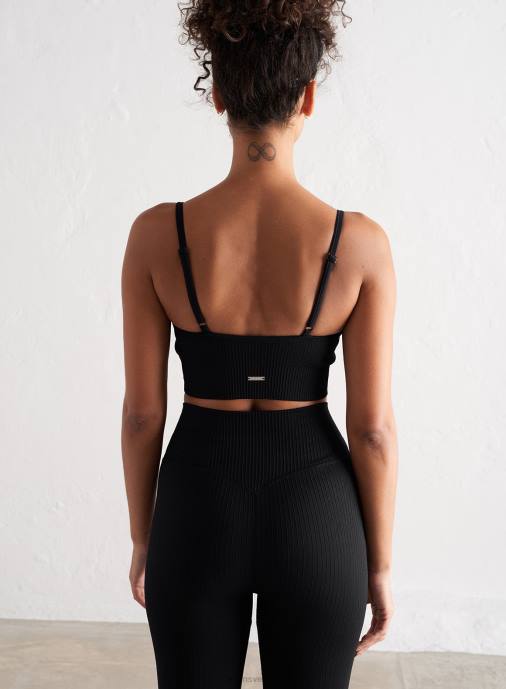 kvinnor AIM'N svart ribbad sömlös bh Kläder NBT4149