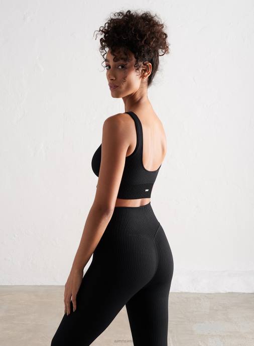 kvinnor AIM'N svart ribbad sömlös bh Kläder NBT4192