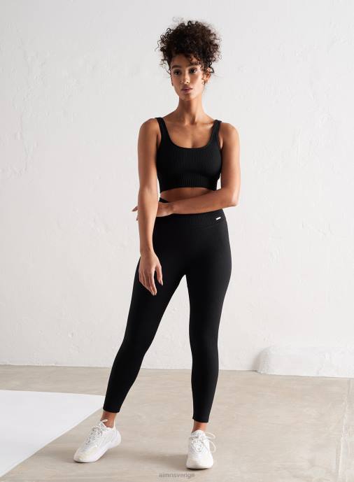 kvinnor AIM'N svart ribbad sömlös bh Kläder NBT4192