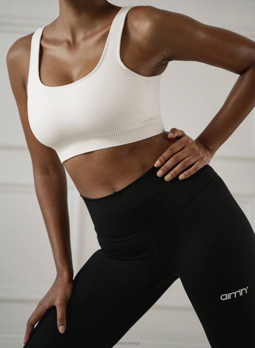 kvinnor AIM'N vit ribbad sömlös bh Kläder NBT4197
