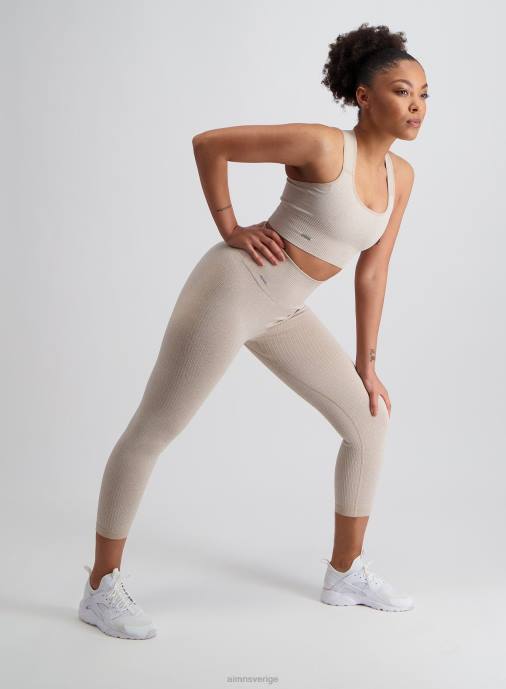 kvinnor AIM'N beige ribbade sömlösa tights 7/8 Kläder NBT472