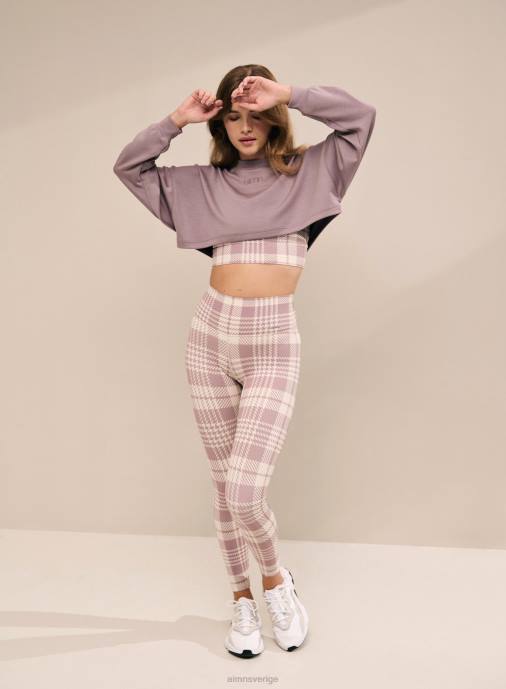 kvinnor AIM'N dammiga violett rutiga strumpbyxor Kläder NBT4116