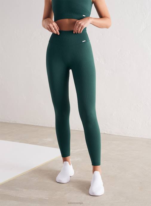 kvinnor AIM'N furugröna ribbade sömlösa strumpbyxor Kläder NBT437