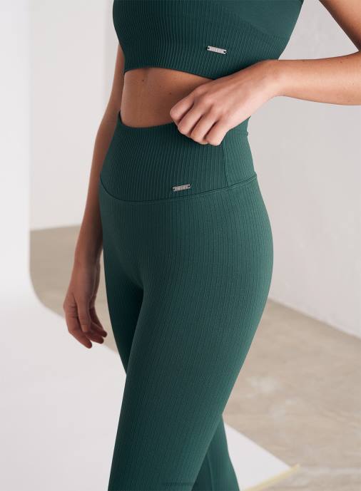 kvinnor AIM'N furugröna ribbade sömlösa strumpbyxor Kläder NBT437