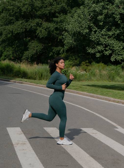 kvinnor AIM'N furugröna ribbade sömlösa strumpbyxor Kläder NBT437