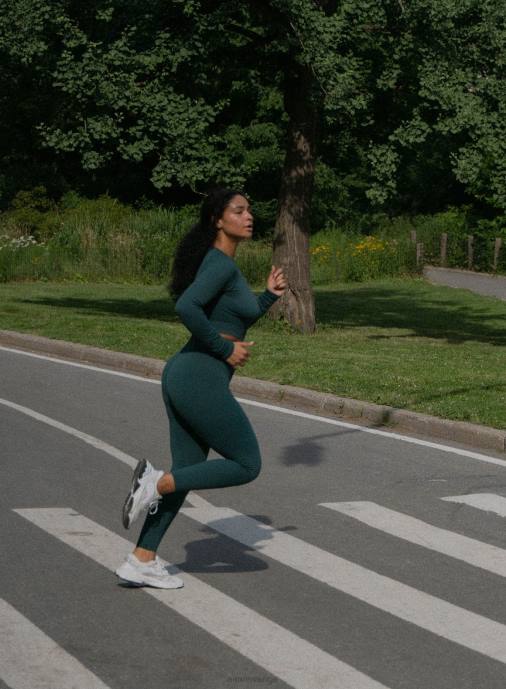 kvinnor AIM'N furugröna ribbade sömlösa strumpbyxor Kläder NBT437