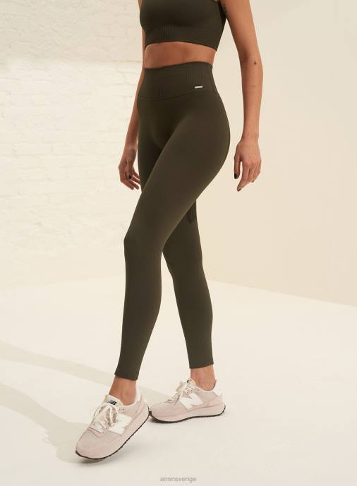 kvinnor AIM'N khaki ribbad sömlösa tights Kläder NBT460