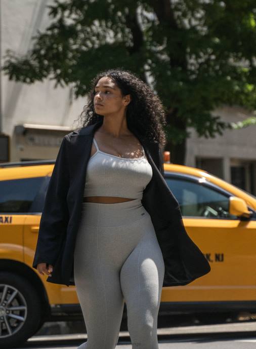 kvinnor AIM'N ljusgrå melange lyxiga sömlösa tights Kläder NBT489