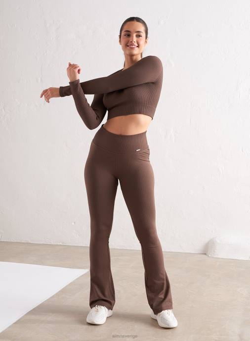 kvinnor AIM'N macchiato ribbade sömlösa flare tights Kläder NBT42