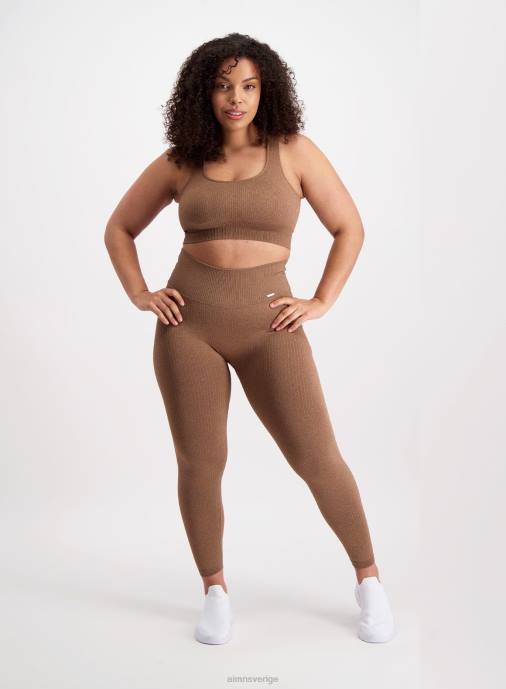 kvinnor AIM'N ribbade sömlösa strumpbyxor i brons Kläder NBT4124