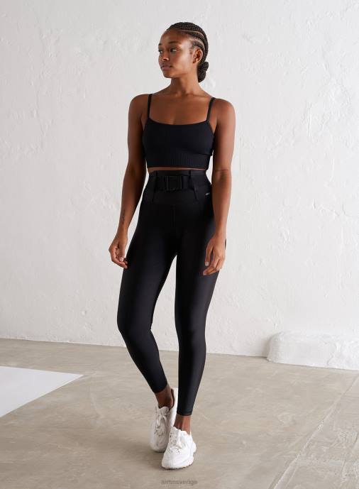 kvinnor AIM'N svarta skimmerbyxor med bälte Kläder NBT499