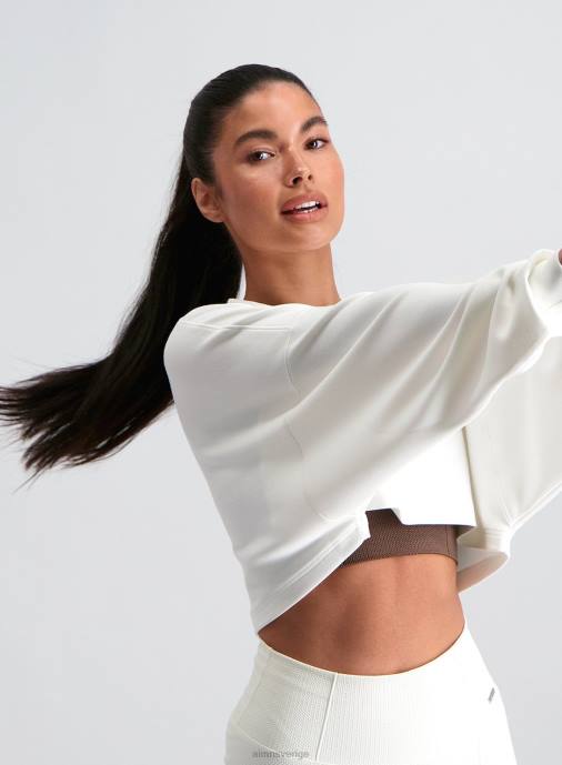 kvinnor AIM'N benvit bekväm beskuren sweatshirt Kläder NBT4641