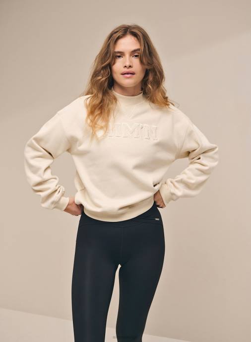 kvinnor AIM'N havre vit college sweatshirt Kläder NBT4638