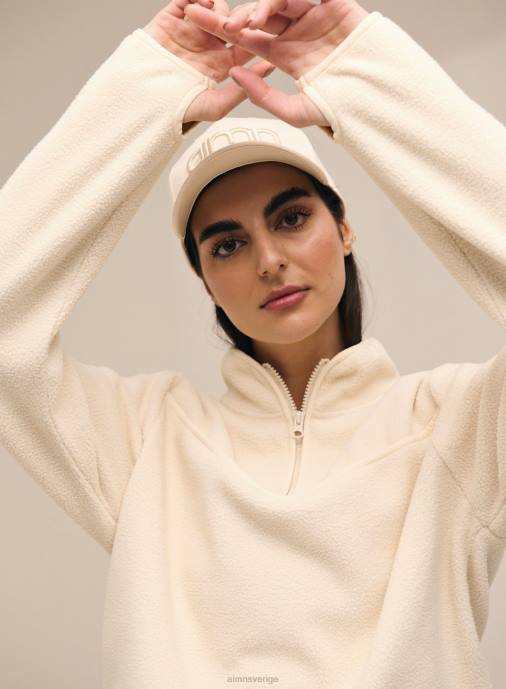kvinnor AIM'N havre vit lugg fleece halv dragkedja Kläder NBT4686