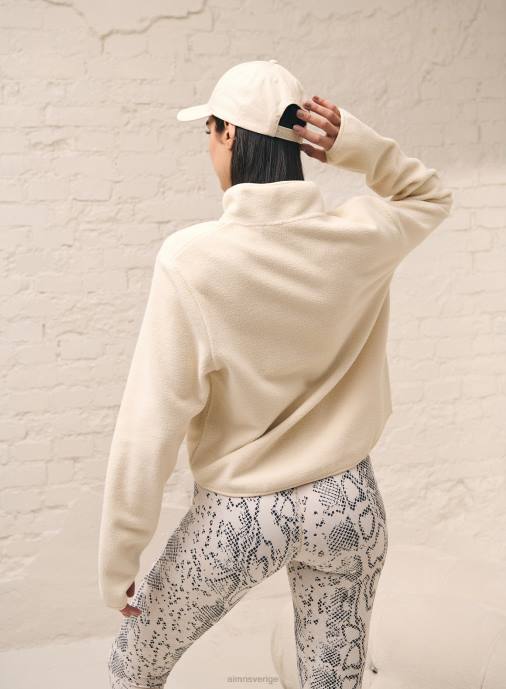 kvinnor AIM'N havre vit lugg fleece halv dragkedja Kläder NBT4686