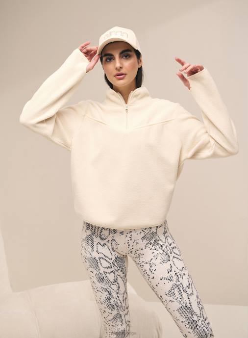 kvinnor AIM'N havre vit lugg fleece halv dragkedja Kläder NBT4686