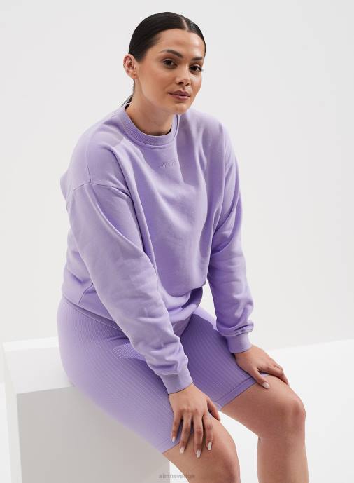 kvinnor AIM'N lavande tvättad sweatshirt Kläder NBT4680