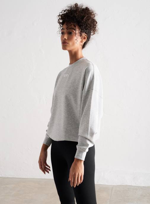 kvinnor AIM'N ljusgrå melange bekväm sweatshirt Kläder NBT4652