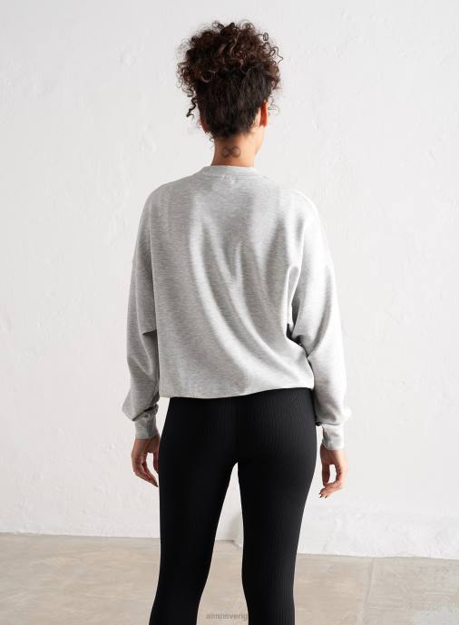 kvinnor AIM'N ljusgrå melange bekväm sweatshirt Kläder NBT4652