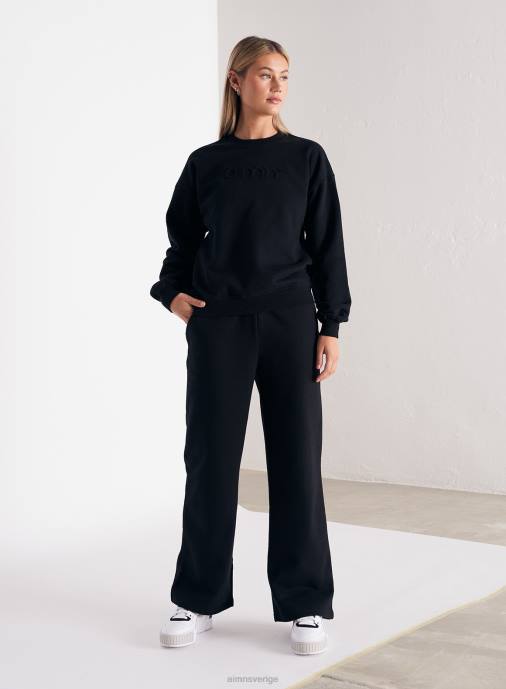 kvinnor AIM'N svart tröja med logotyp Kläder NBT4667