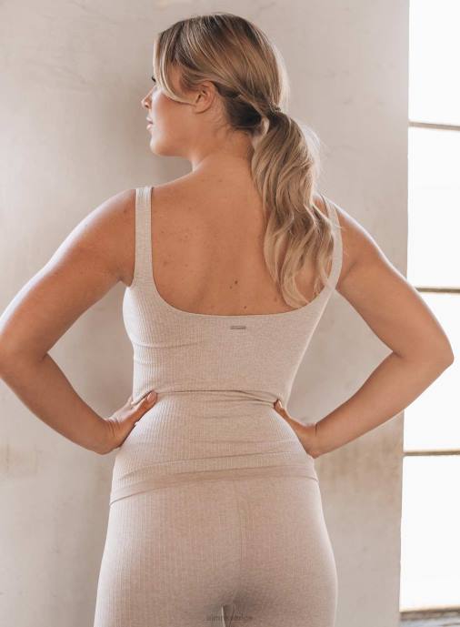 kvinnor AIM'N beige ribbad sömlös singlet Kläder NBT4381