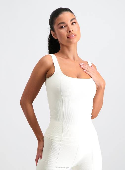kvinnor AIM'N benvit lyxig sömlös singlet Kläder NBT4320