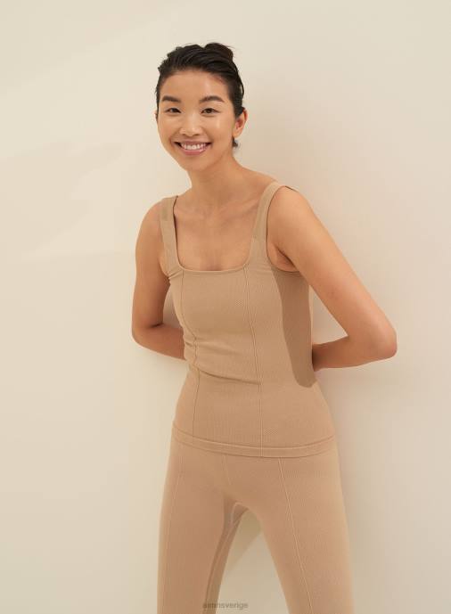 kvinnor AIM'N solid beige luxe sömlös singlet Kläder NBT4443