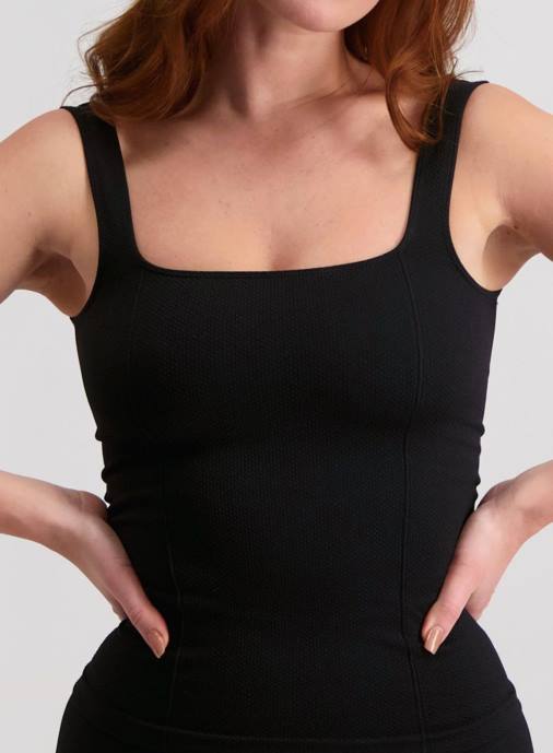 kvinnor AIM'N svart lyxig sömlös singlet Kläder NBT4332