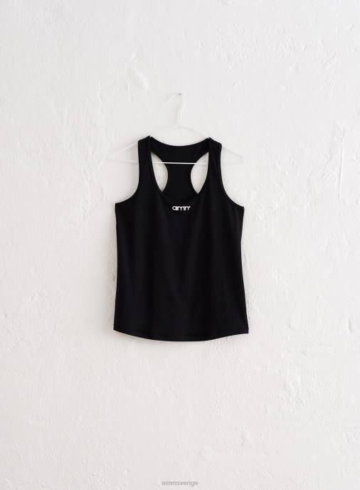 kvinnor AIM'N svart mjuk basic racerback tank Kläder NBT4342