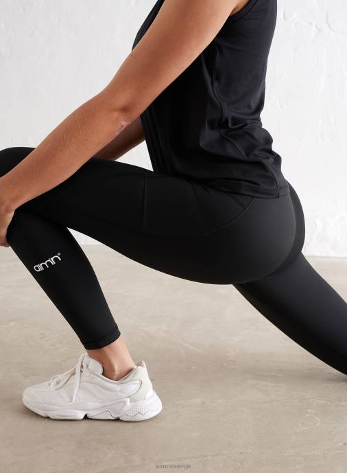 kvinnor AIM'N svart mjuk basic ärmlös topp Kläder NBT4348