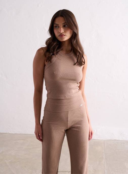 kvinnor AIM'N toffee melange lätt ribbad linne Kläder NBT4301