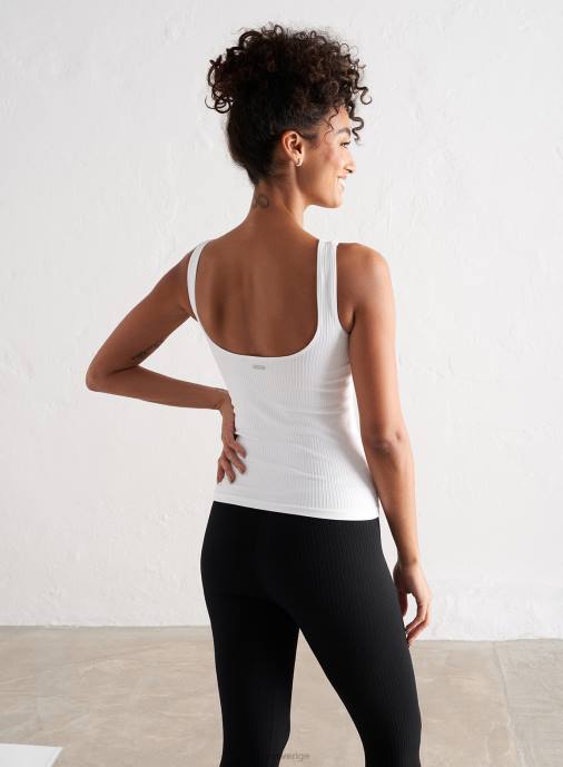 kvinnor AIM'N vit räfflad sömlös singlet Kläder NBT4340