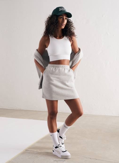 kvinnor AIM'N vit ribbad sömlös crop top Kläder NBT4150