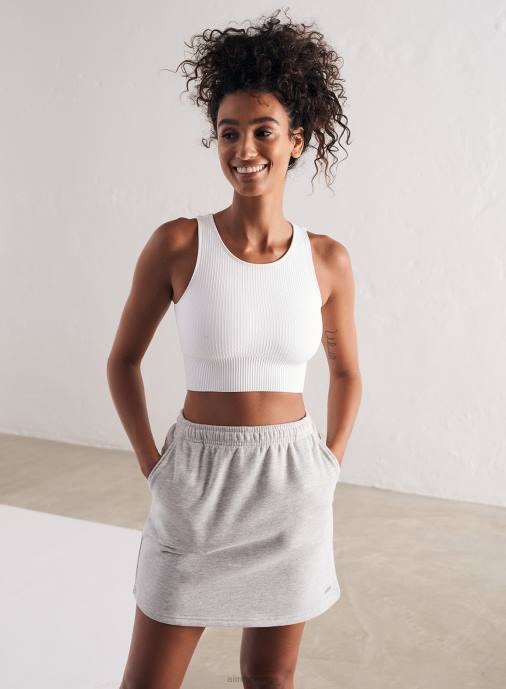 kvinnor AIM'N vit ribbad sömlös crop top Kläder NBT4150