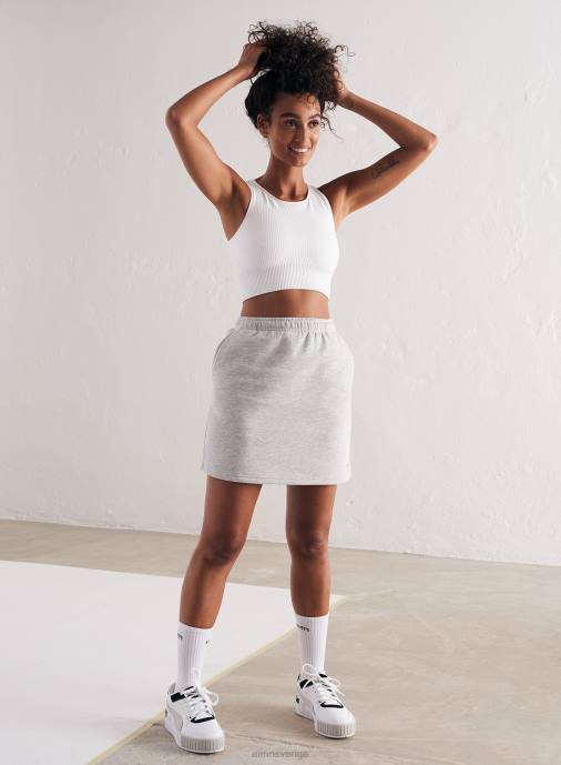 kvinnor AIM'N vit ribbad sömlös crop top Kläder NBT4150