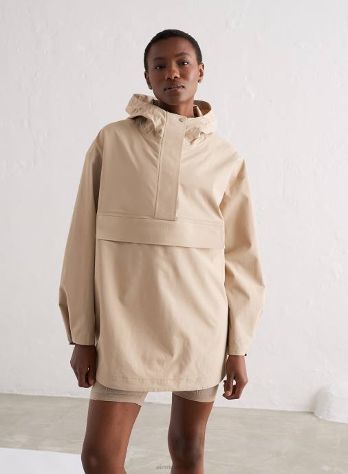 kvinnor AIM'N beige vattentät oversized anorak Kläder NBT4723